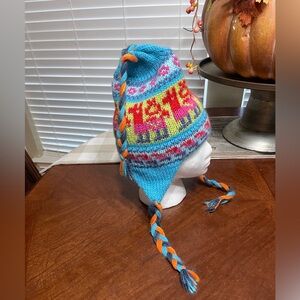 PERU PERUVIAN  HANDMADE SOFT KNIT CHULLO BEANIE HAT
